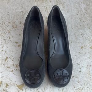 Tory Burch SALLY-SPLIT SUEDE women’s size 8 made in Brazil wedge classic office